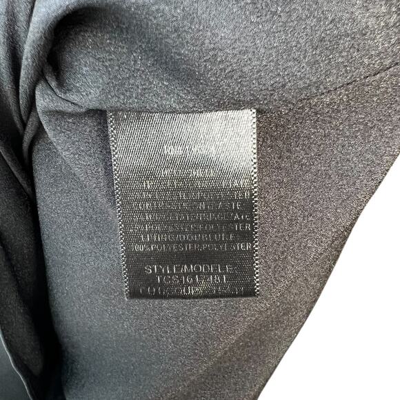 Halston Heritage Draped Neck Satin Gown Dress Midi Sleeveless Black Size 2‎ - Picture 12 of 12